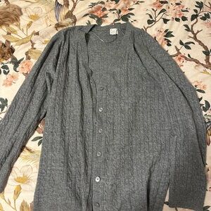 A New Day Gray Cable Knit Sweater Cardigan